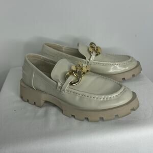 Dream Pairs Chunky Chain Loafers Womens 7.5 Cream Lug Sole Platform
